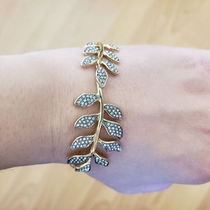 Stella & Dot rhinestone leaf bracelet